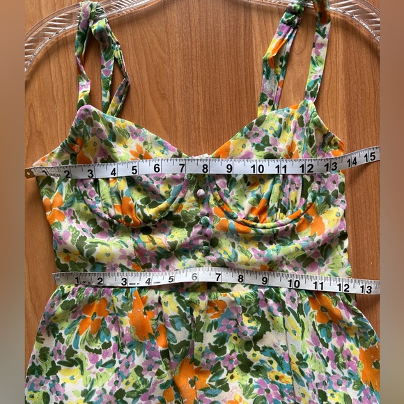 ASTR The Label Women's Midsummer Midi Dress Size S In Green Orange Floral - Picture 5 of 15